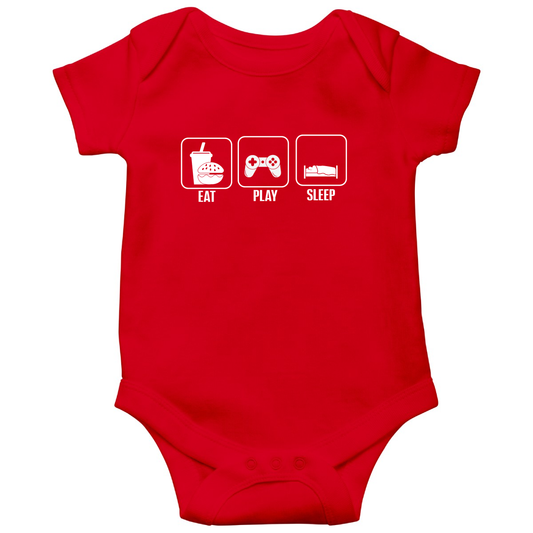 Eat Play Sleep Baby Bodysuits | Red