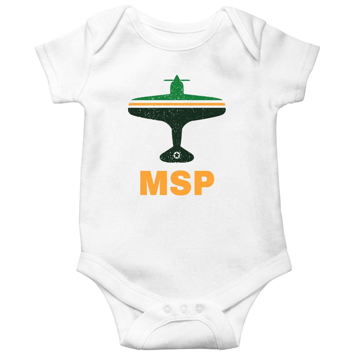 Fly Minneapolis MSP Airport Baby Bodysuits | White