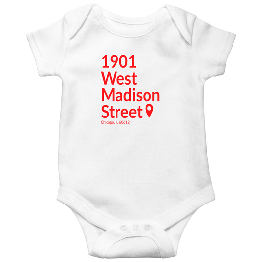 Chicago Basketball & Hockey Stadium Baby Bodysuits