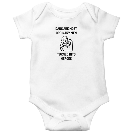 Dads are Most Ordinary Man  Baby Bodysuits | White