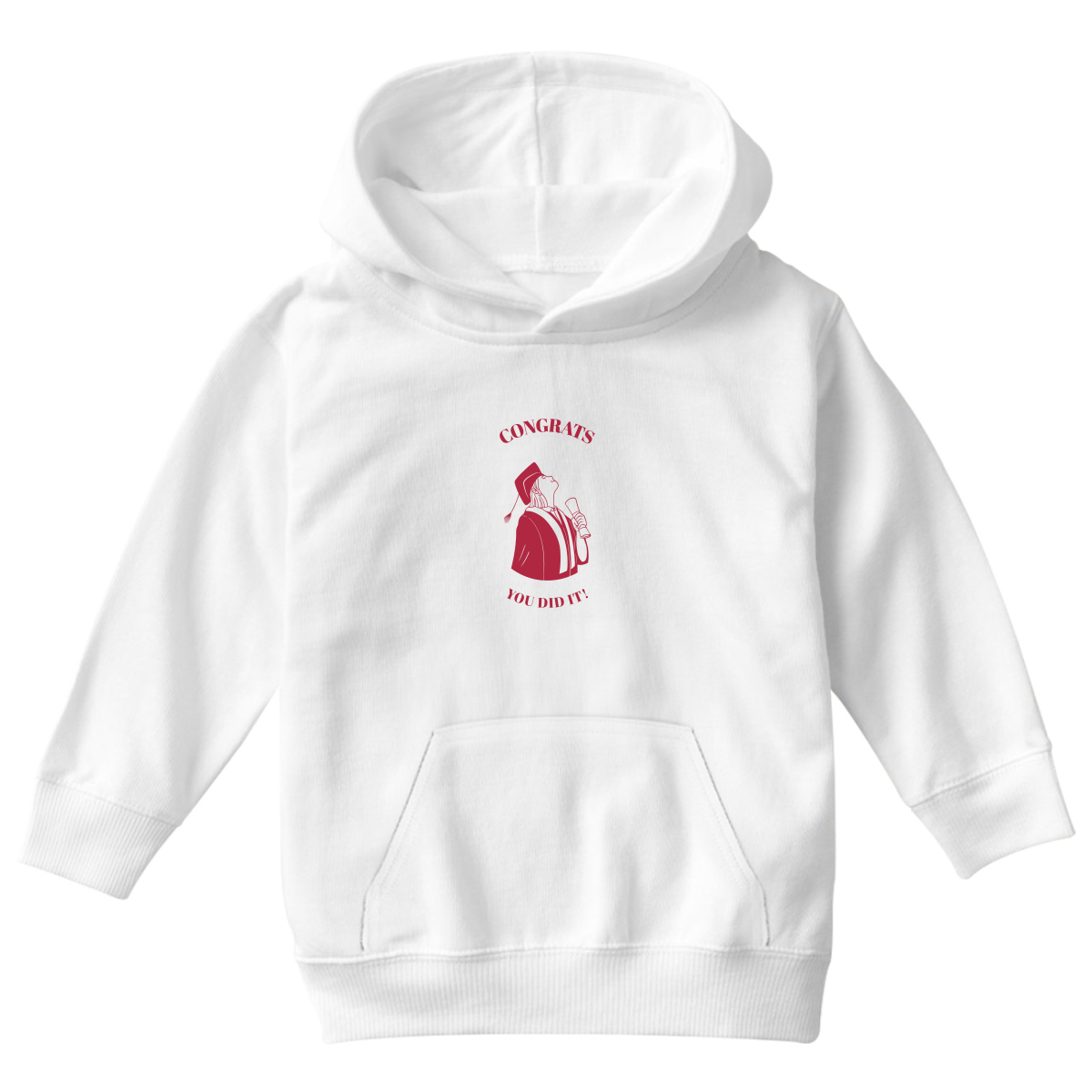 Congrats You Did It! Kids Hoodie | White