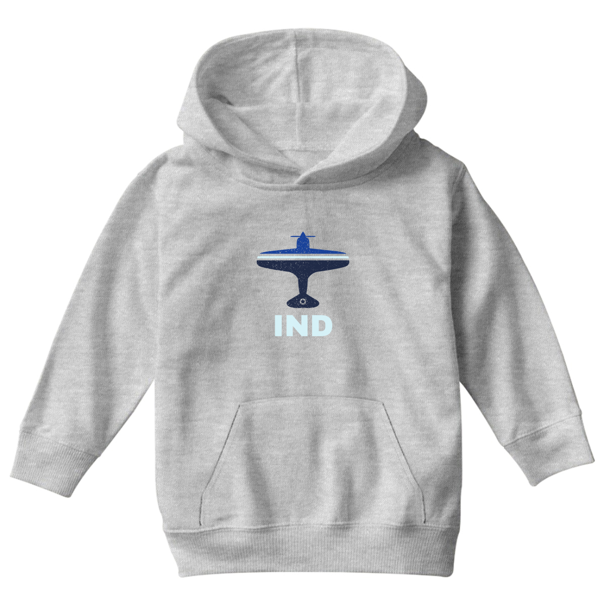 Fly Indianapolis IND Airport Kids Hoodie | Gray