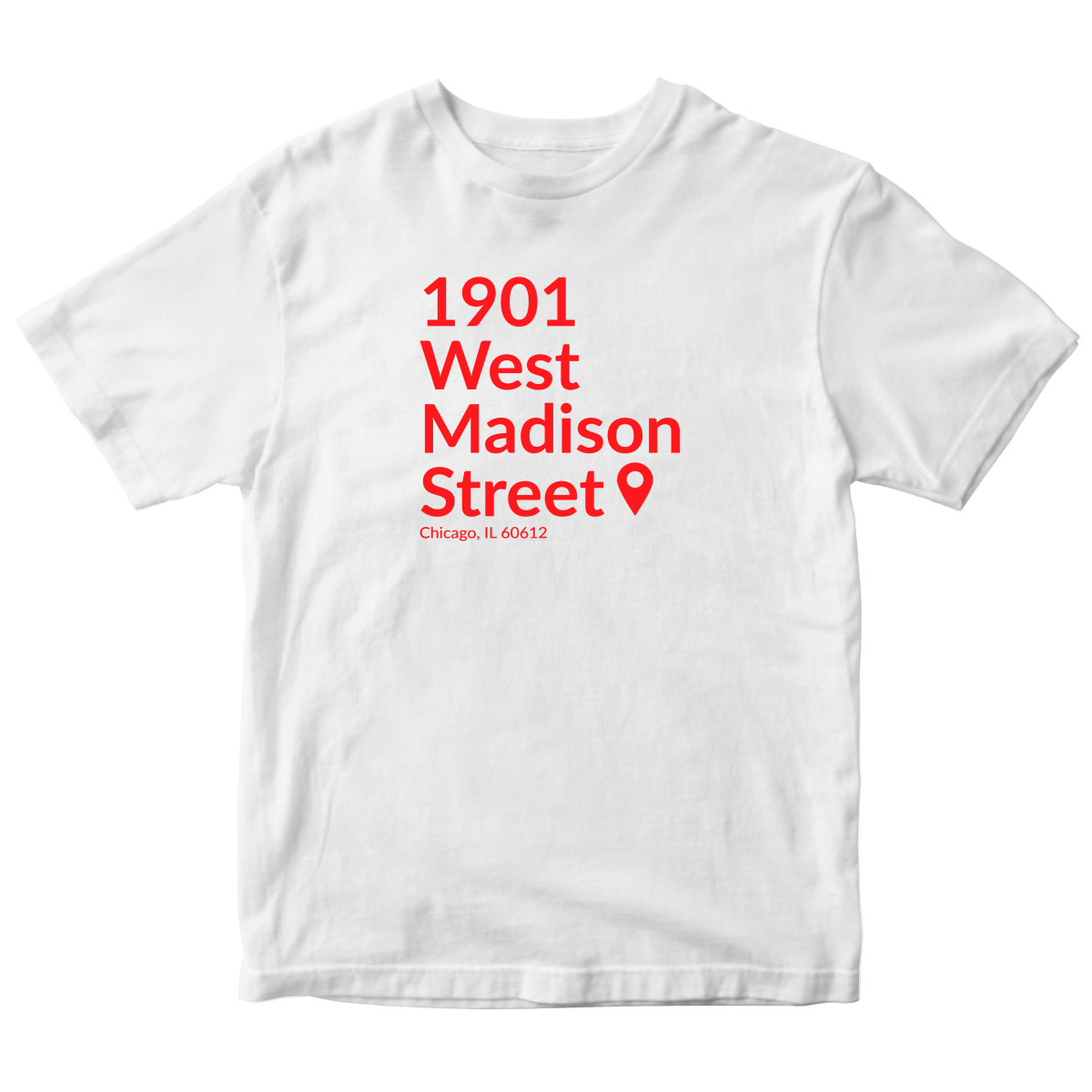Chicago Basketball & Hockey Stadium Kids T-shirt | White
