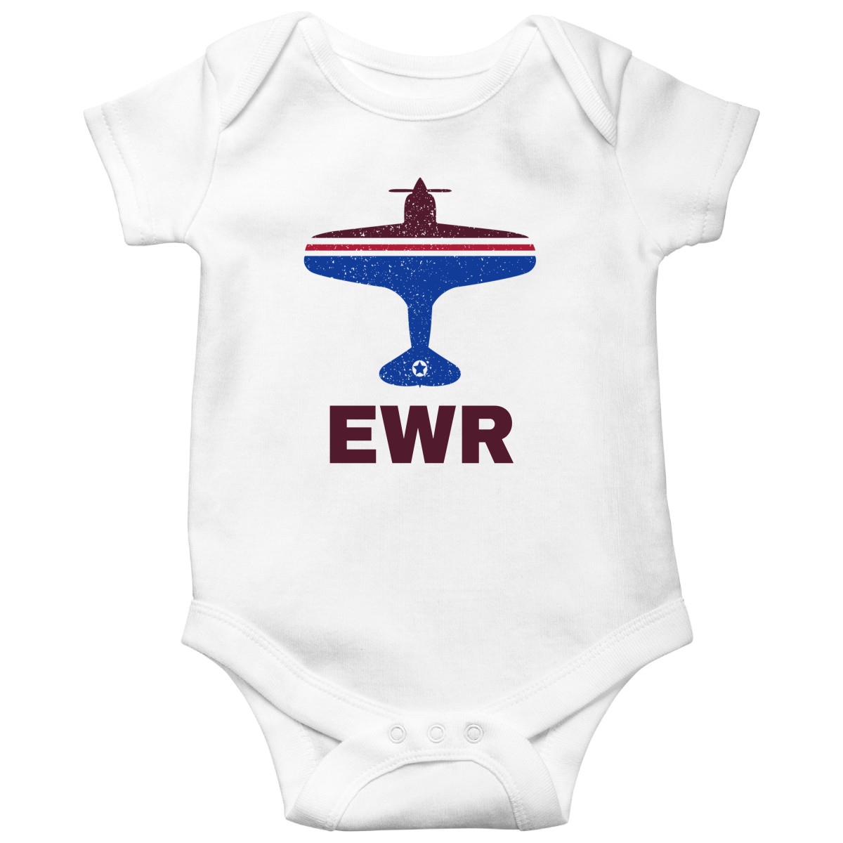 Fly Newark EWR Airport  Baby Bodysuits | White