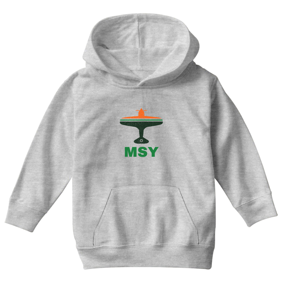 Fly New Orleans MSY Airport Kids Hoodie | Gray
