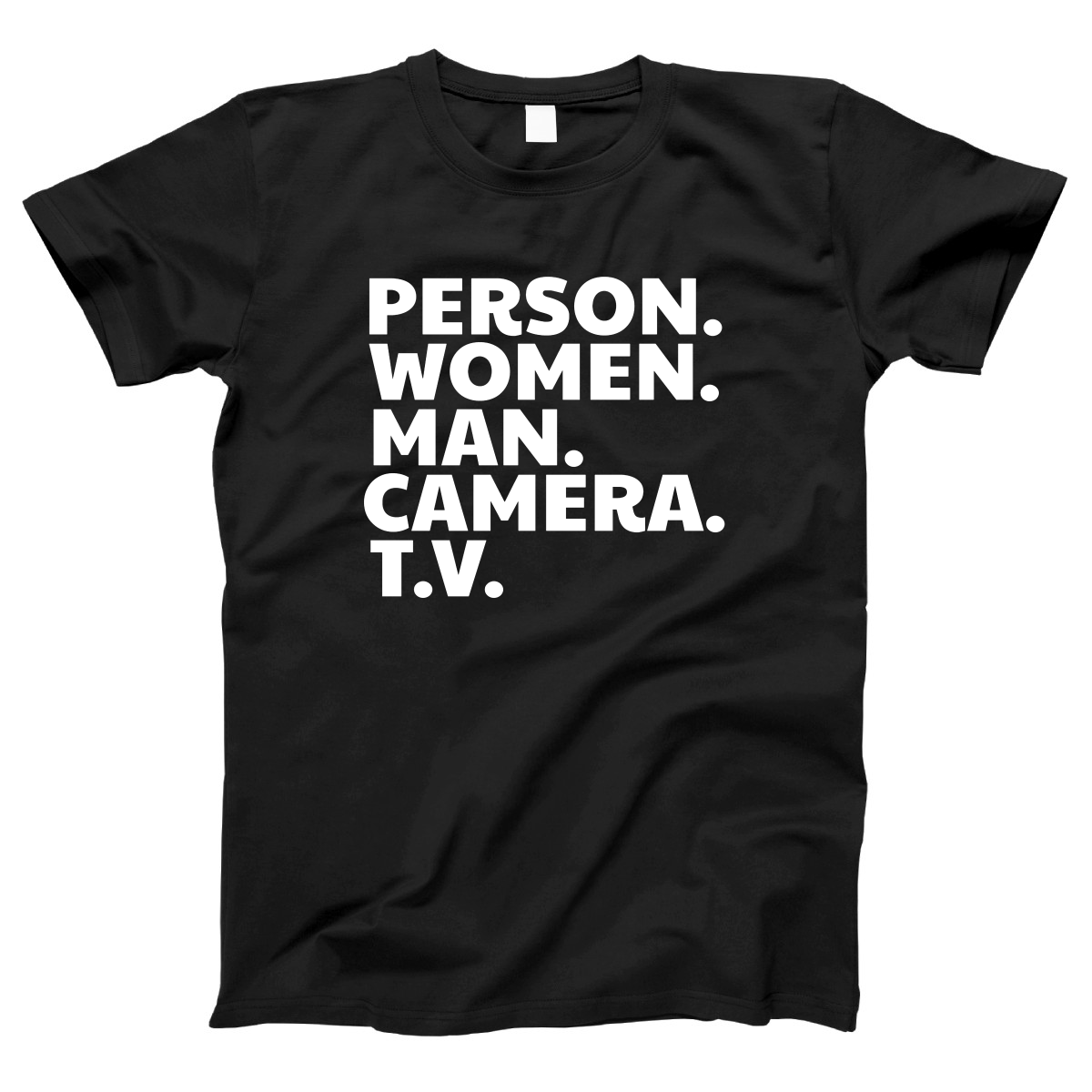 Person Woman Man Camera TV Women's T-shirt | Black