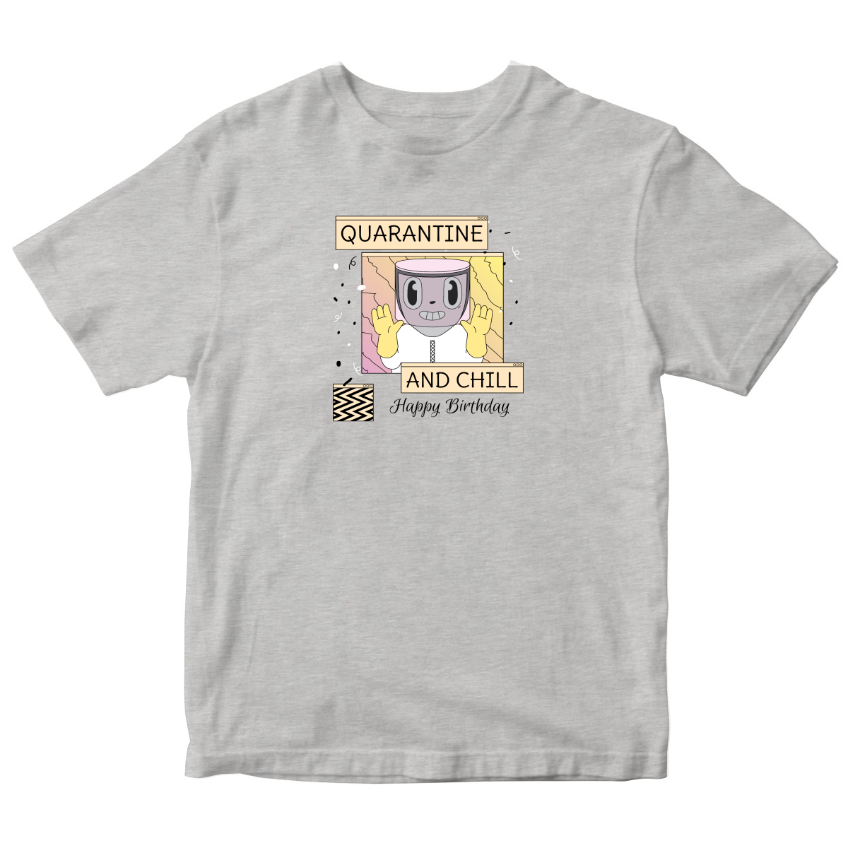 Quarantine and Chill Birthday Kids T-shirt | Gray