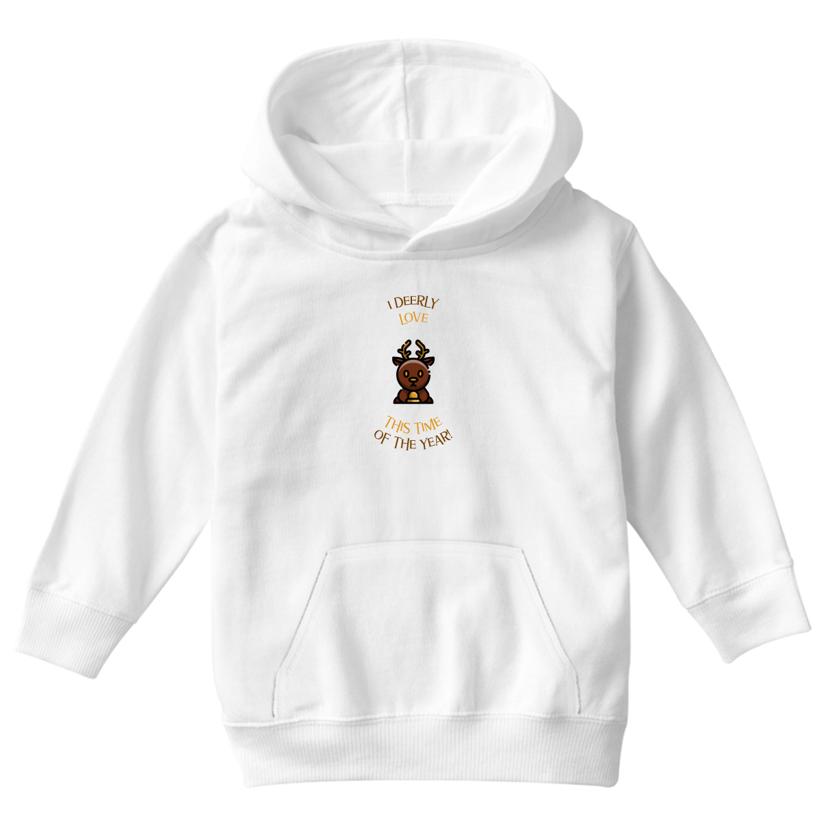 I Deerly Love This Time of the Year! Kids Hoodie | White