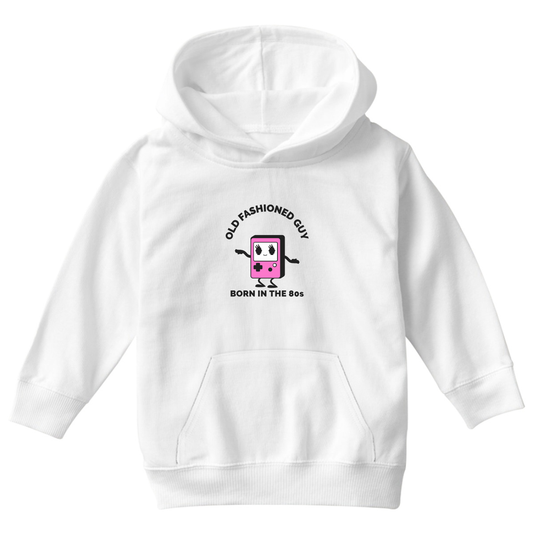 Old Fashioned Guy Kids Hoodie | White