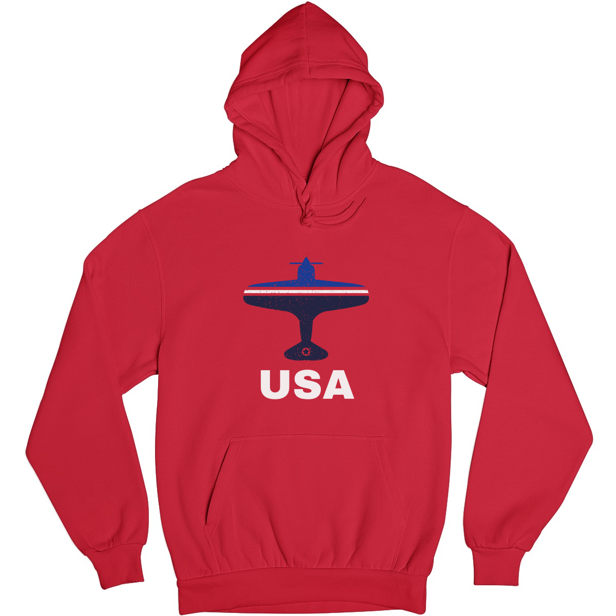 Fly USA Airport Unisex Hoodie | Red