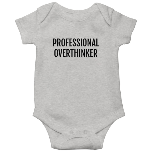 Professional Overthinker Baby Bodysuits | Gray