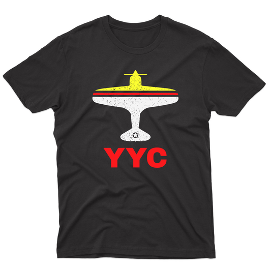 Fly Calgary YYC Airport Men's T-shirt | Black