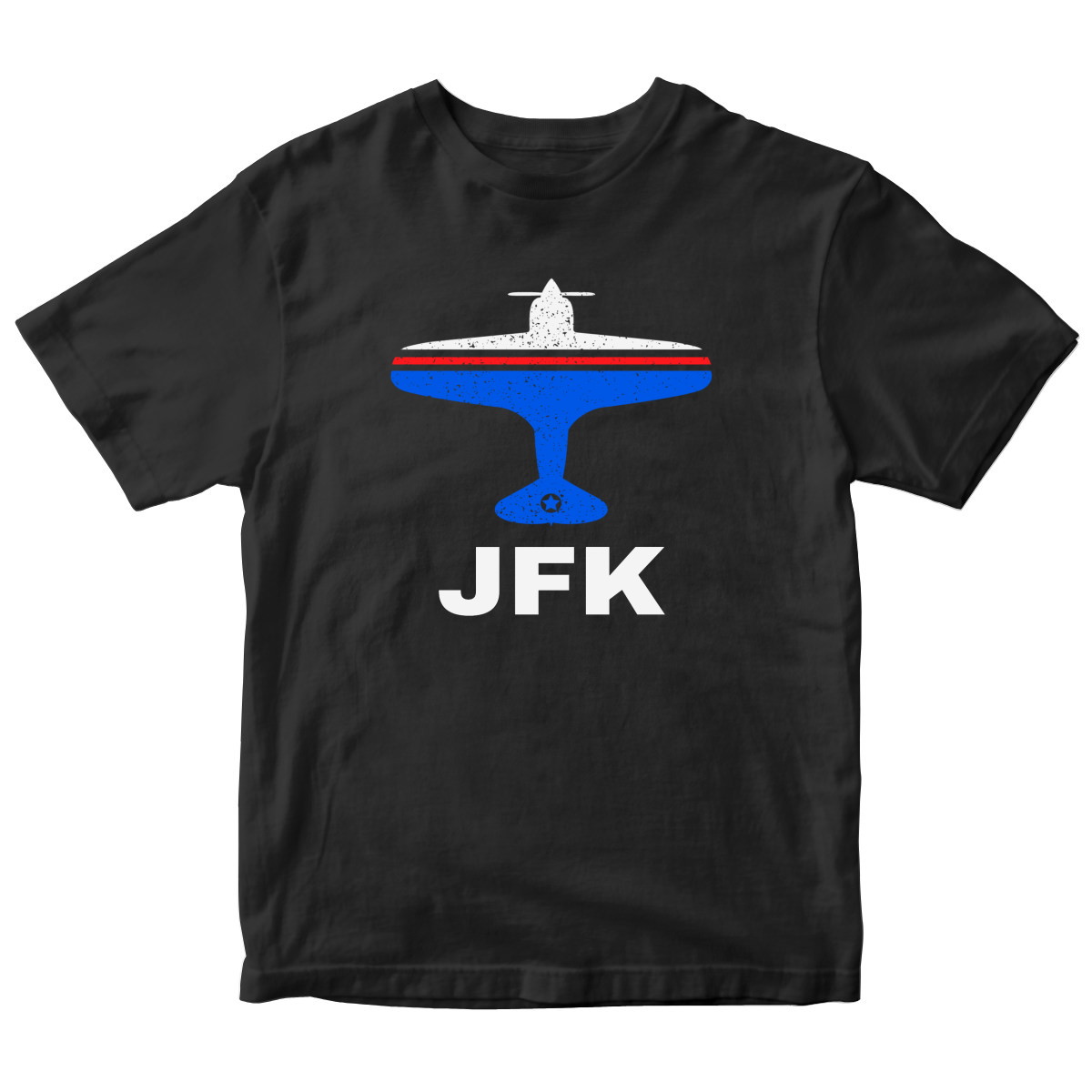 Fly New York JFK Airport Kids T-shirt | Black