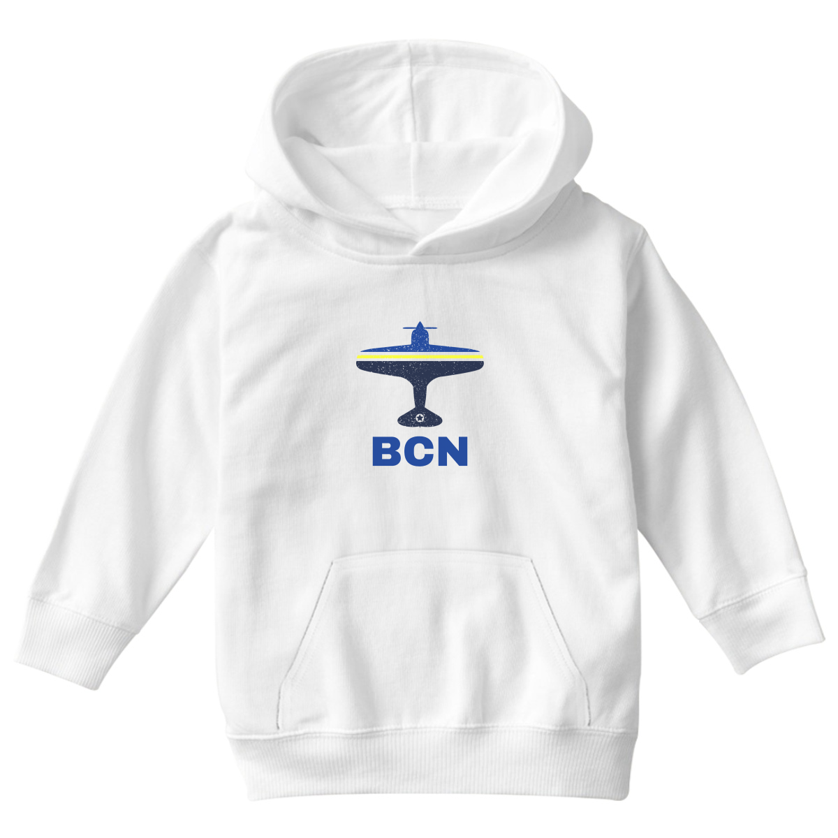 Fly Barcelona BCN Airport Kids Hoodie | White