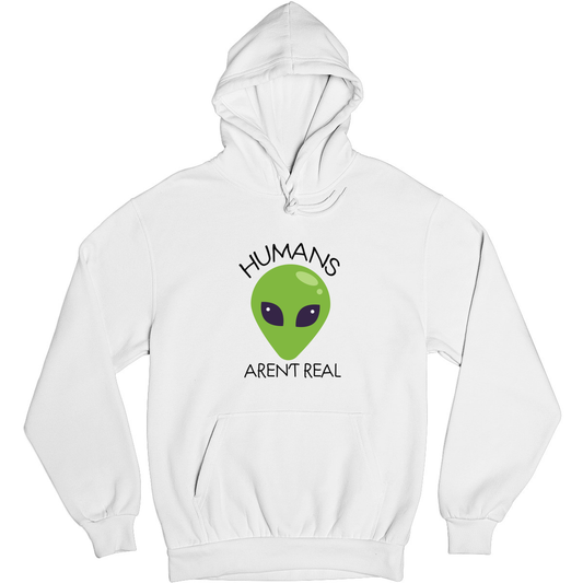 Humans Aren't Real Unisex Hoodie | White