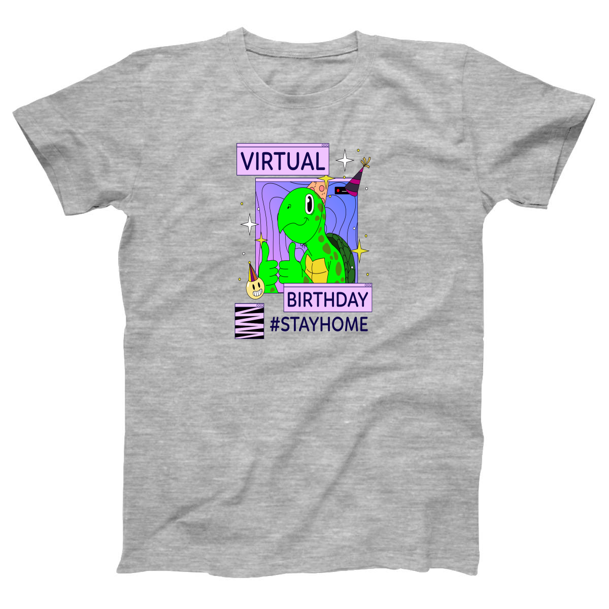 Virtual Party Stay Home Women's T-shirt | Gray
