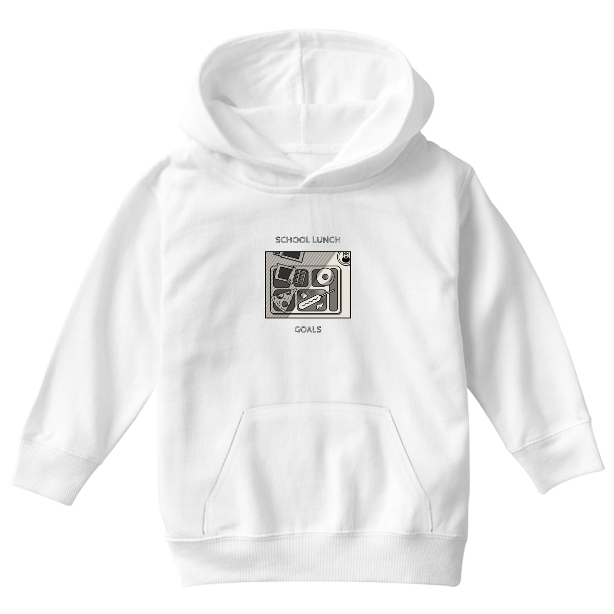 School Lunch Goals Kids Hoodie | White