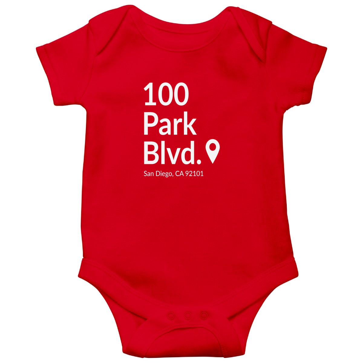 San Diego Baseball Stadium Baby Bodysuits | Red
