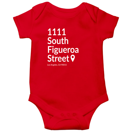 Los Angeles Basketball Stadium Baby Bodysuits | Red