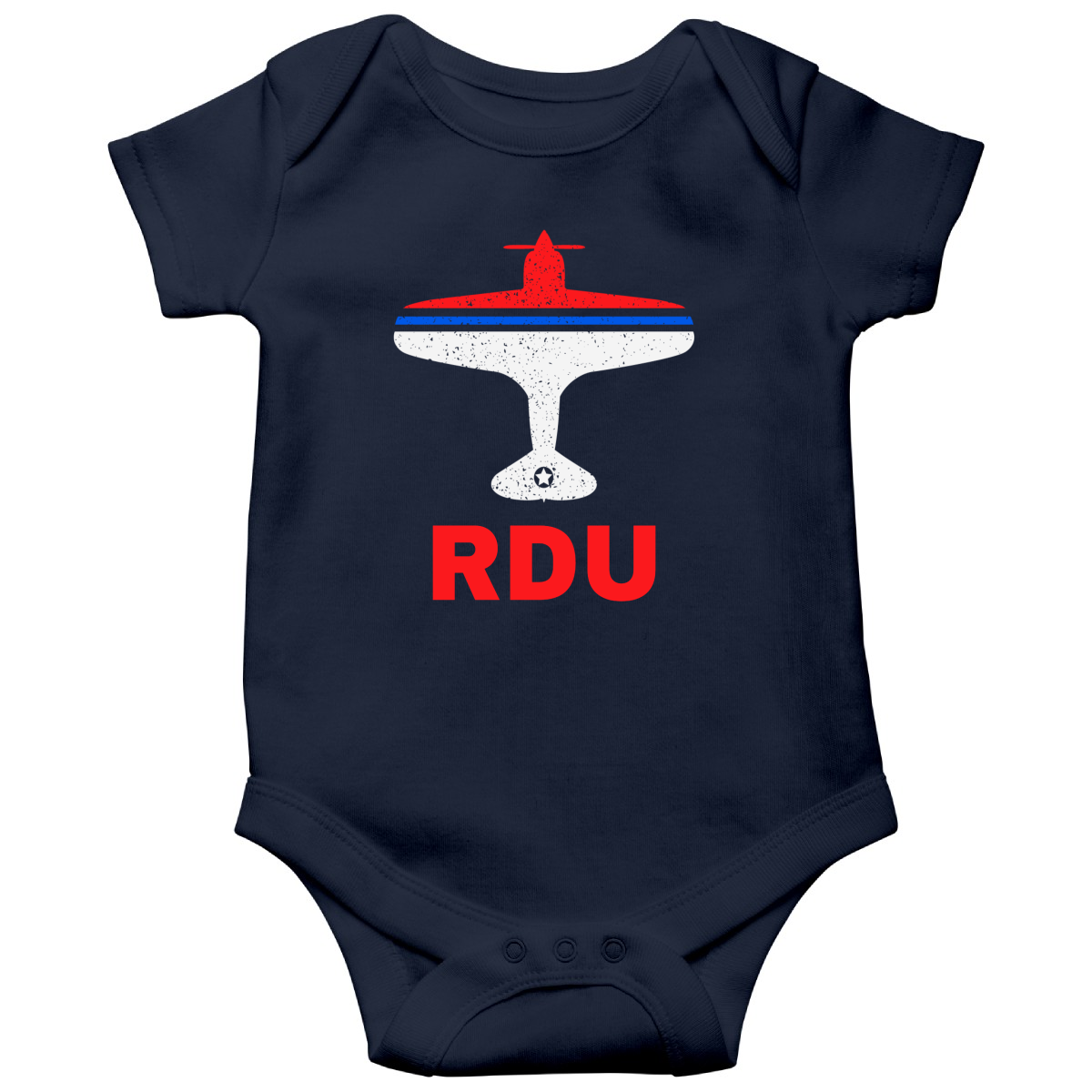 Fly Raleigh-Durham RDU Airport Baby Bodysuits | Navy