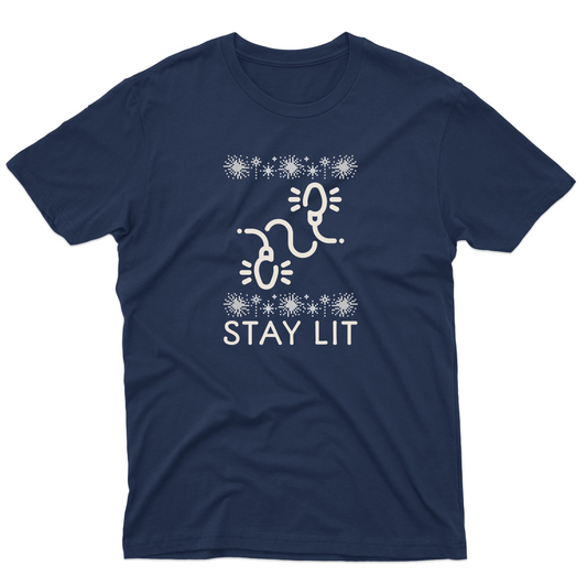 Stay Lit Men's T-shirt | Navy