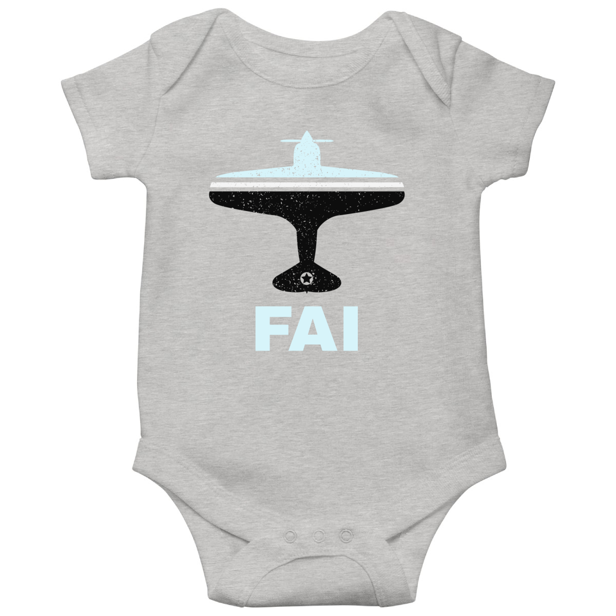 Fly Fairbanks FAI Airport Baby Bodysuits | Gray