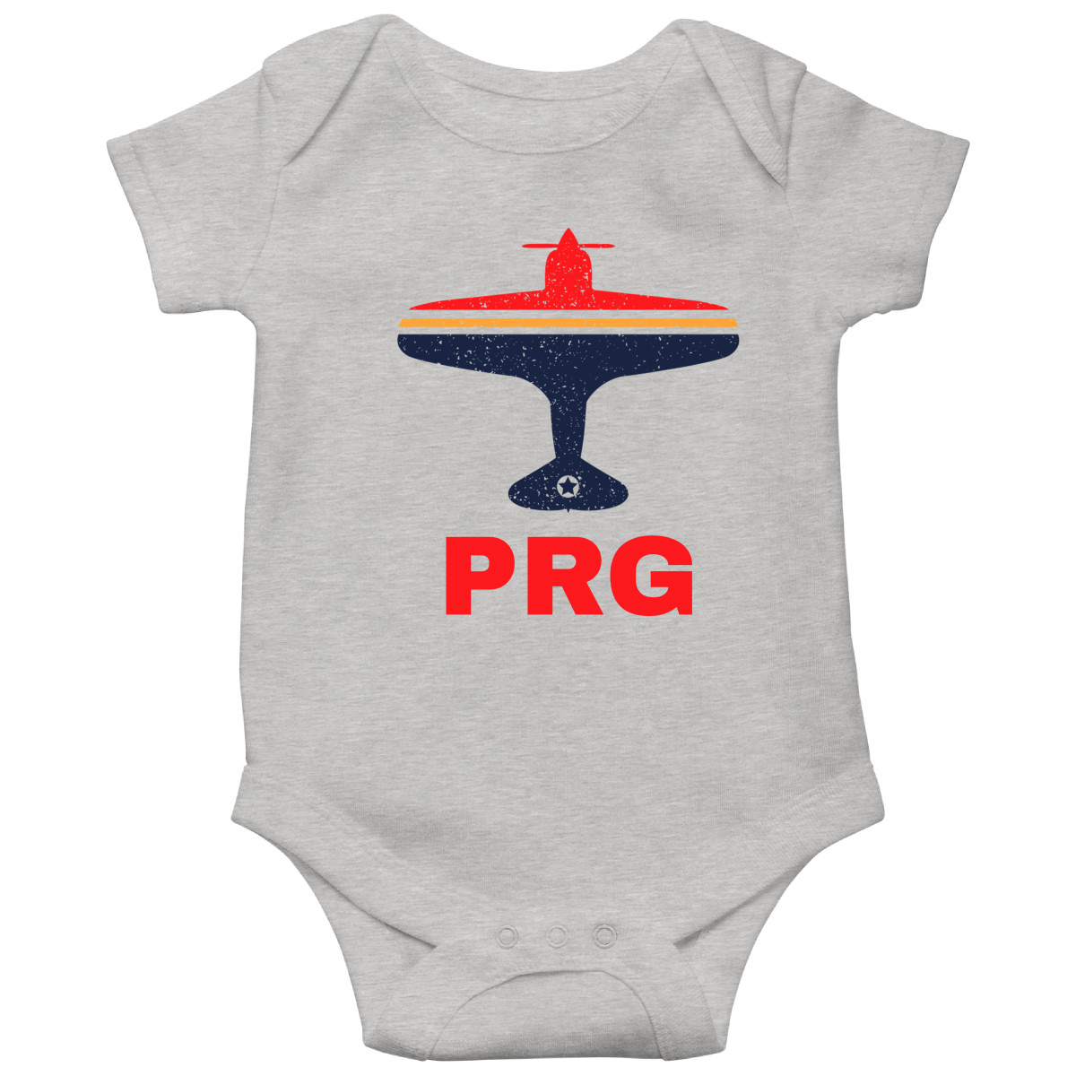 Fly Prague PRG Airport Baby Bodysuits | Gray
