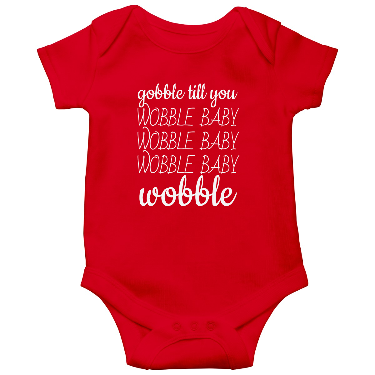 Gobble Til You Wobble Baby Bodysuits | Red