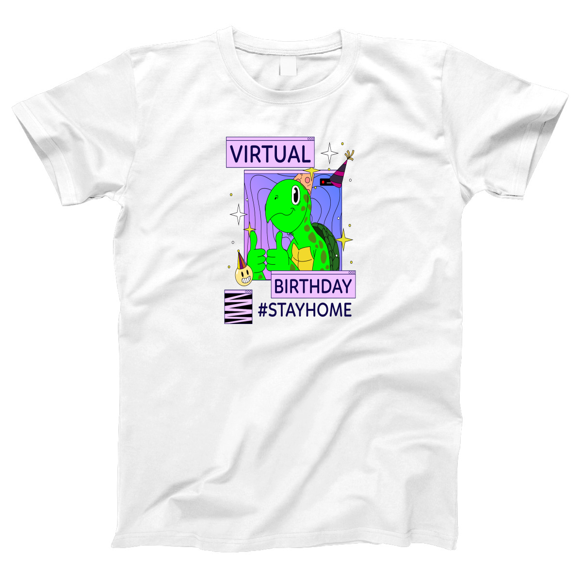 Virtual Party Stay Home Women's T-shirt | White