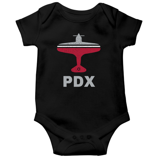 Fly Portland PDX Airport  Baby Bodysuits | Black