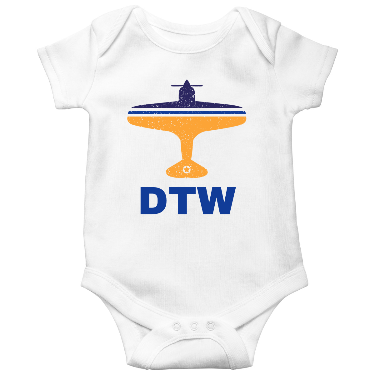 Fly Detrorit DTW Airport Baby Bodysuits | White