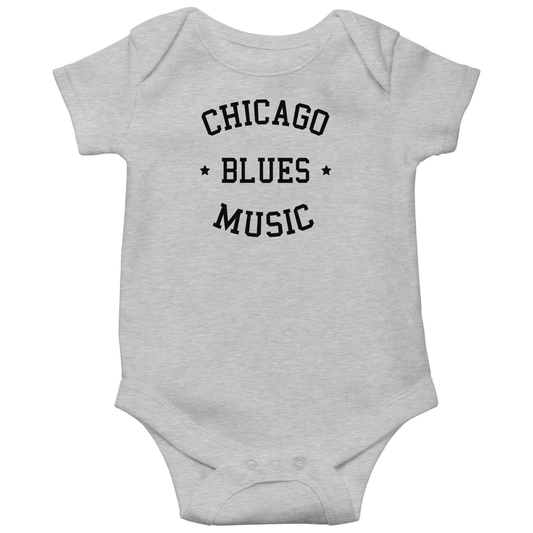 Chicago Blues Music Baby Bodysuits | Gray