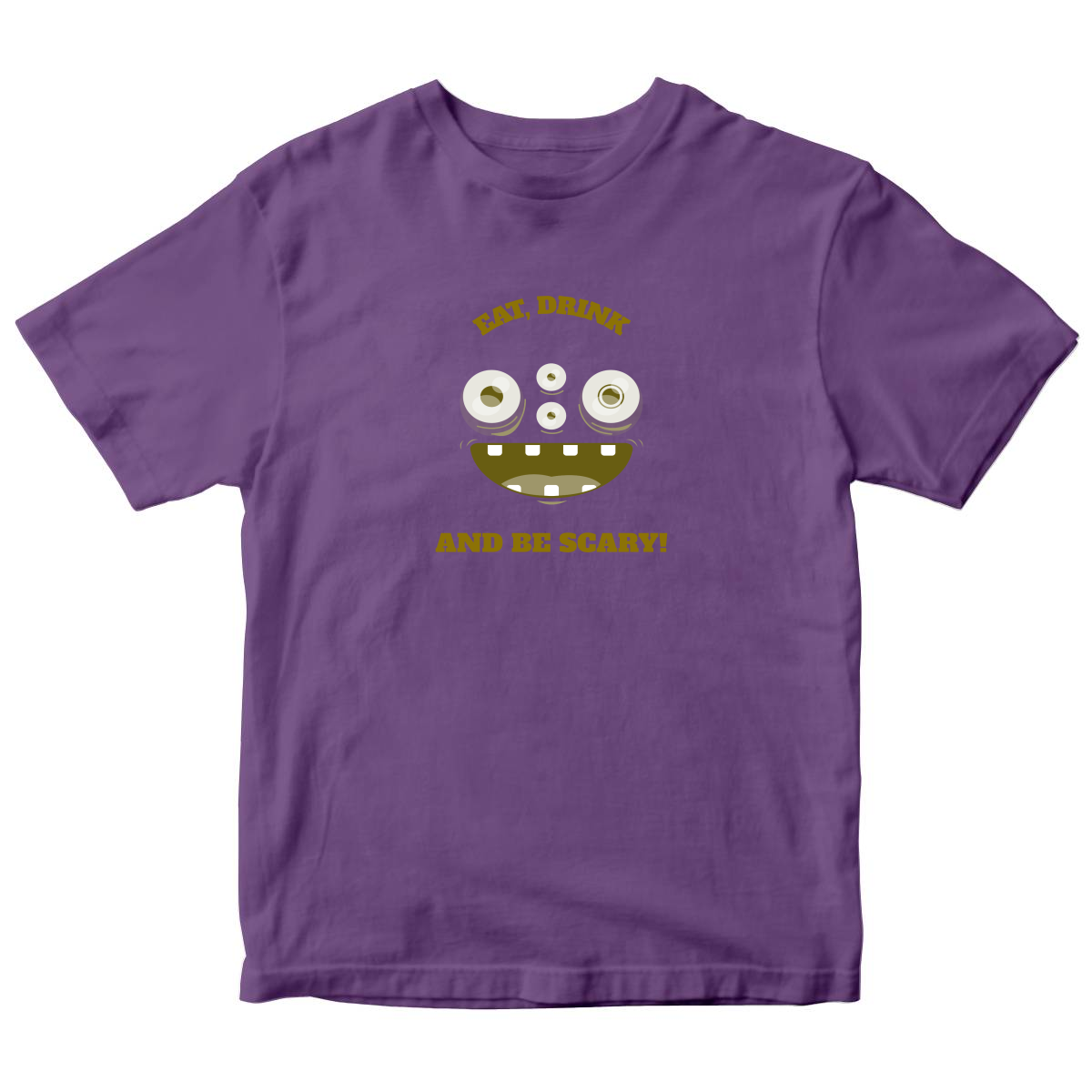 Eat, Drink and Be Scary! Kids T-shirt | Purple