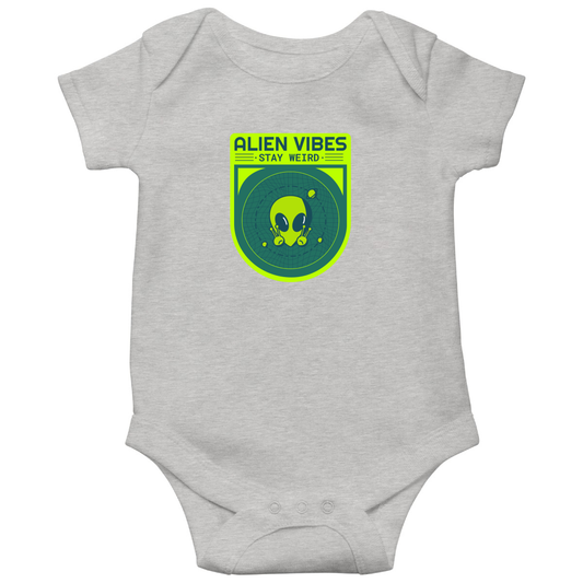 Alien Vibes Baby Bodysuits | Gray