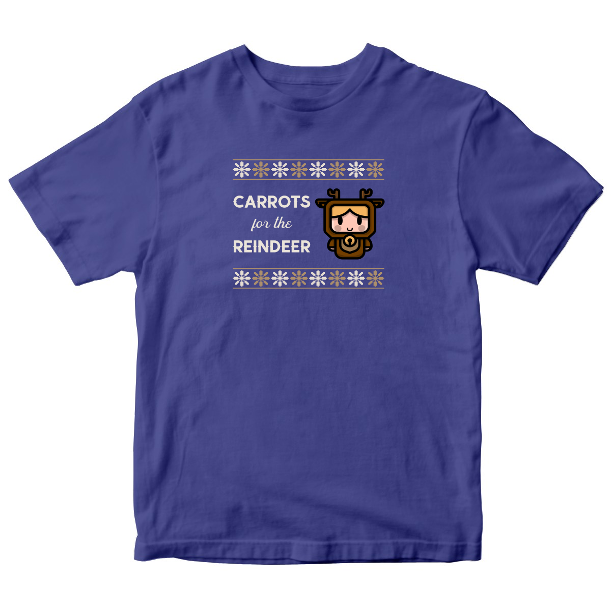 Carrots for the Reindeer Kids T-shirt | Blue
