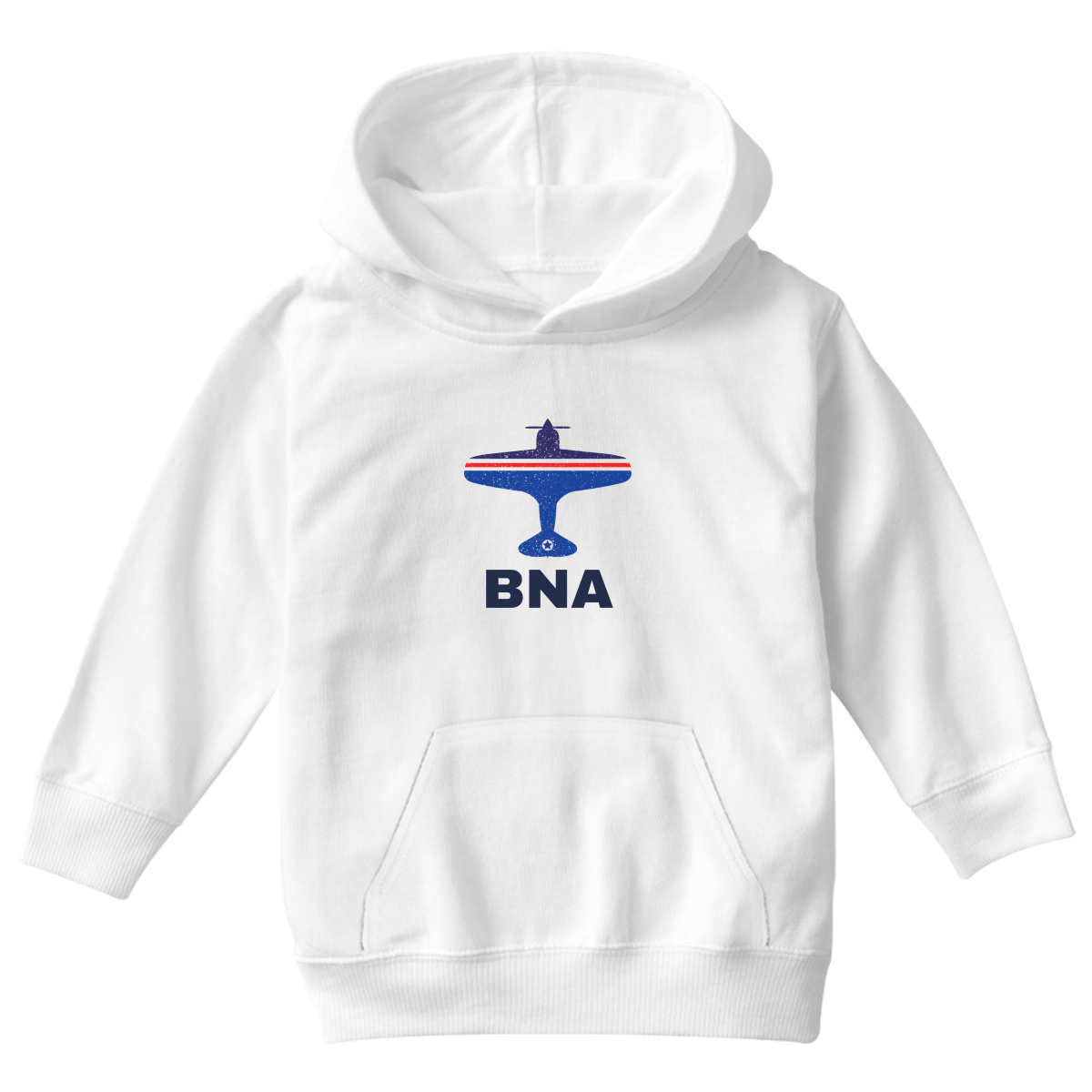 Fly Nashville BNA Airport Kids Hoodie | White