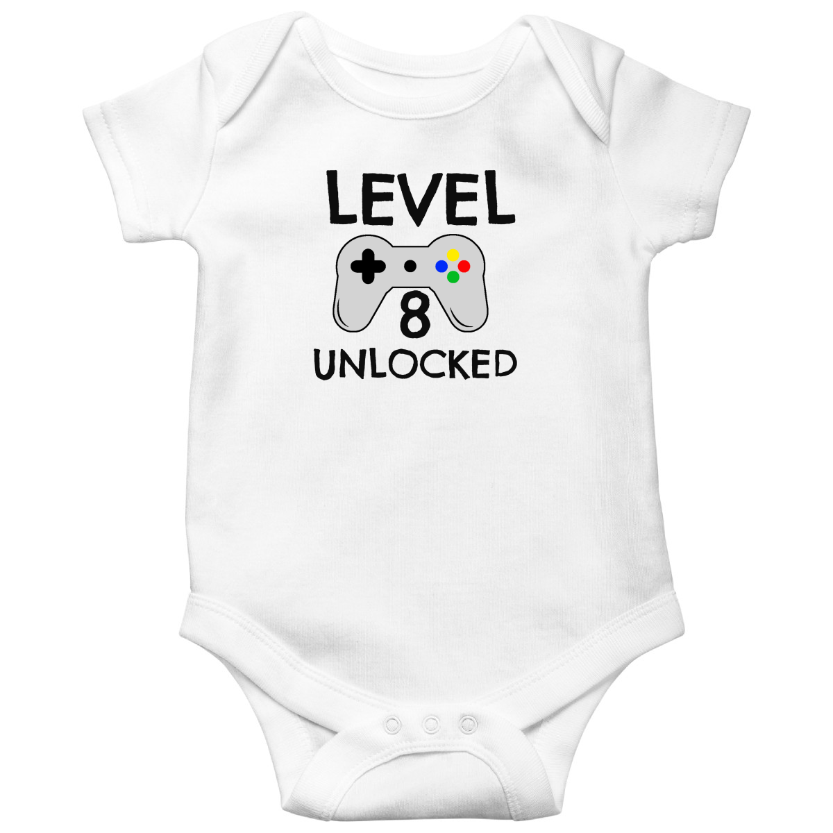 Level 8 Unlocked Baby Bodysuits | White
