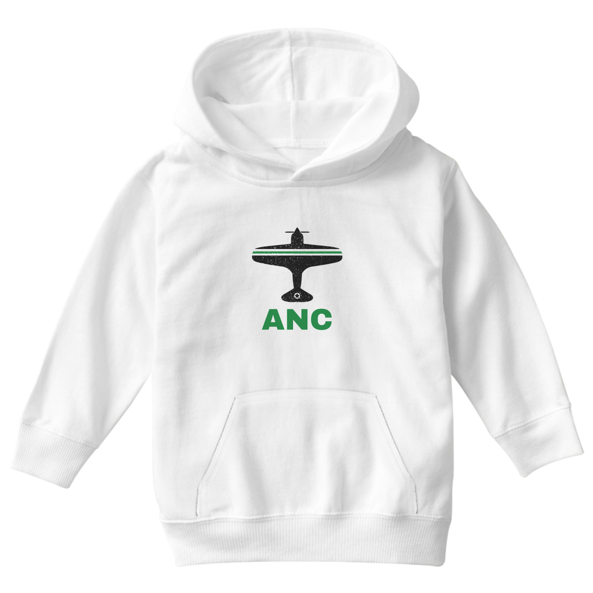 Fly Anchorage ANC Airport Kids Hoodie | White