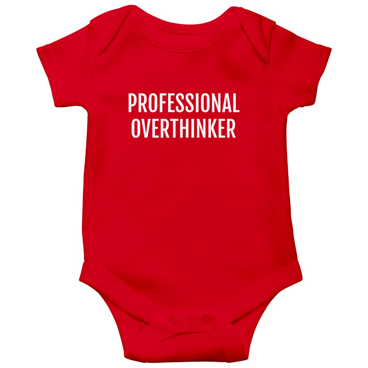 Professional Overthinker Baby Bodysuits | Red