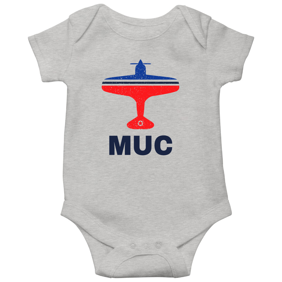 Fly Munich MUC Airport Baby Bodysuits | Gray