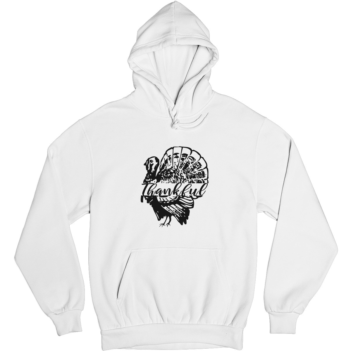 Thankful Turkey Unisex Hoodie | White
