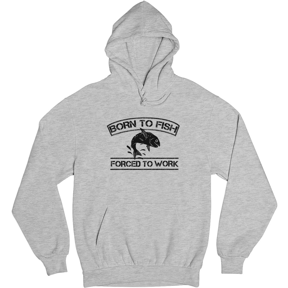 Born To Fish Forced To Work Unisex Hoodie | Gray