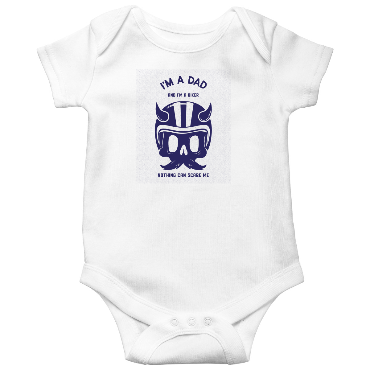 I'm a dad and a biker Baby Bodysuits | White