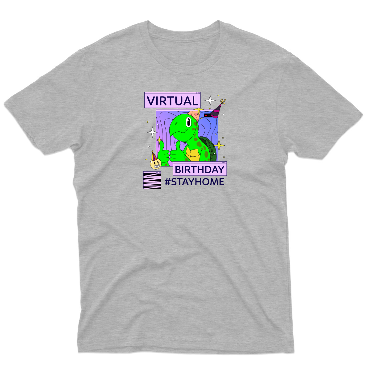 Virtual Party Stay Home Men's T-shirt | Gray
