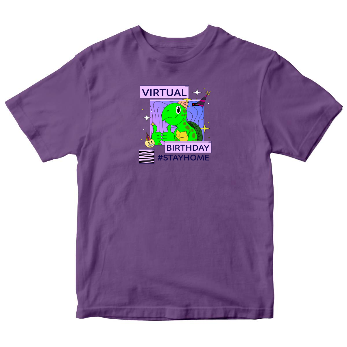 Virtual Party Stay Home Toddler T-shirt | Purple
