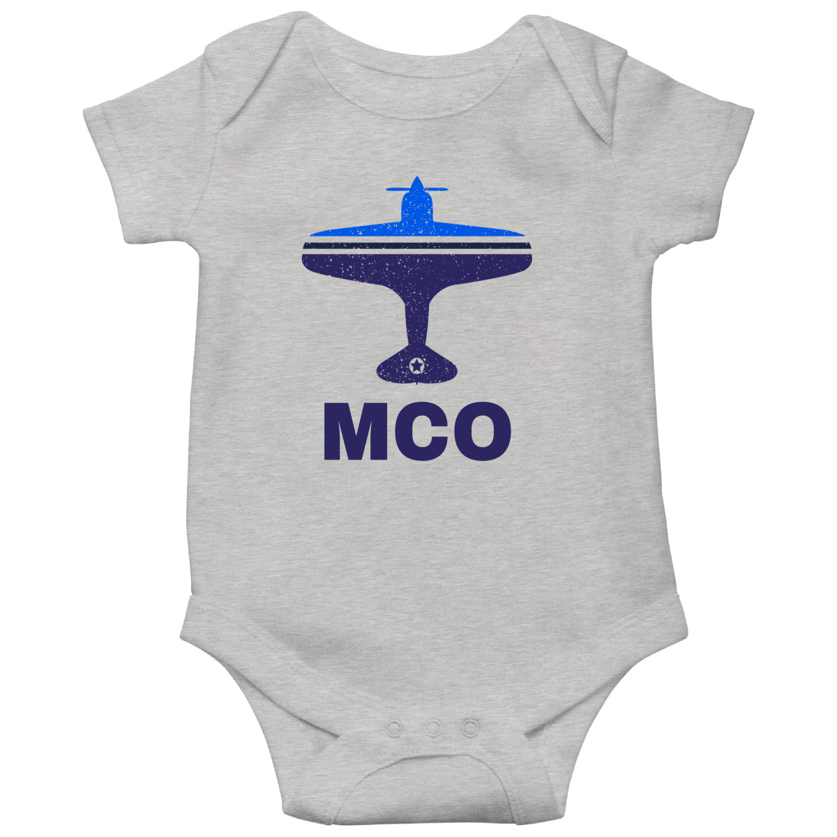 Fly Orlando MCO Airport Baby Bodysuits | Gray