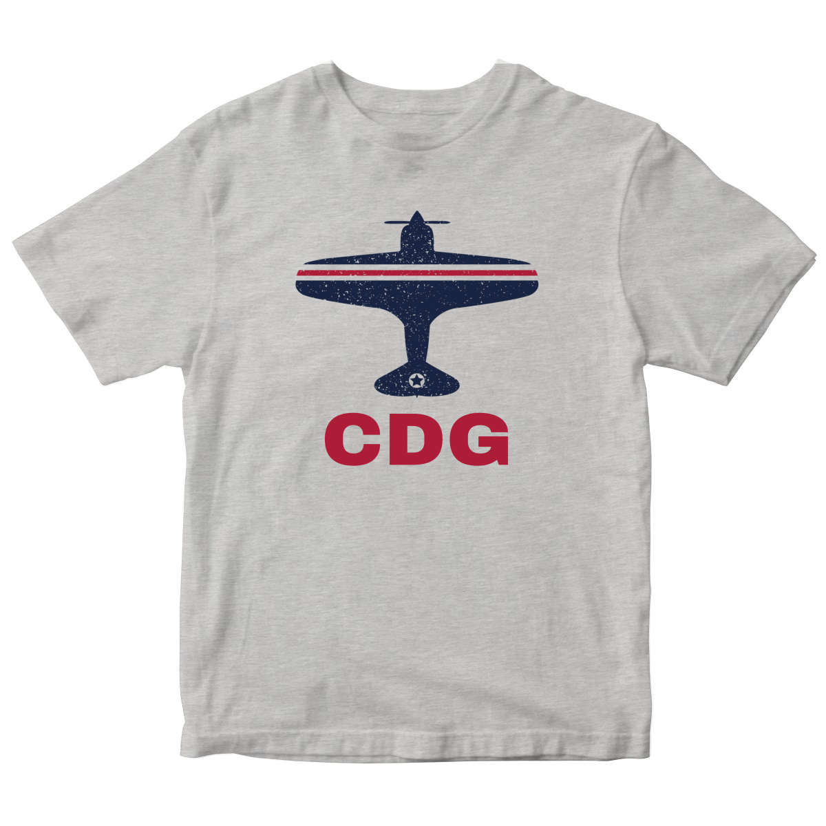 Fly Paris CDG Airport Kids T-shirt | Gray