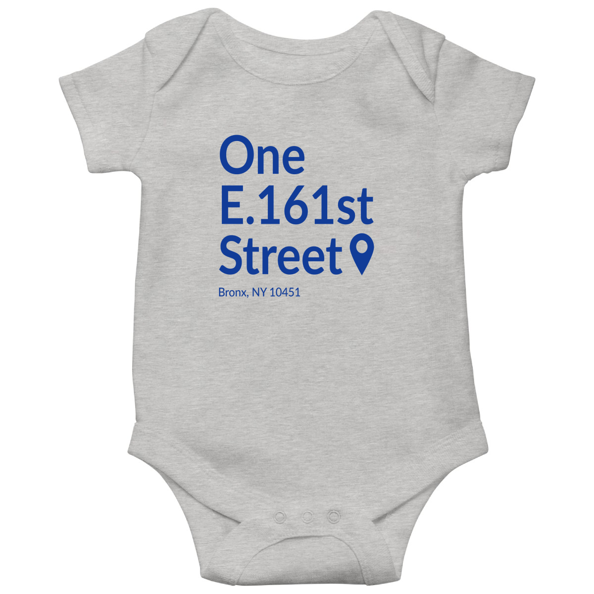 New York Baseball Stadium BXNY Baby Bodysuits | Gray