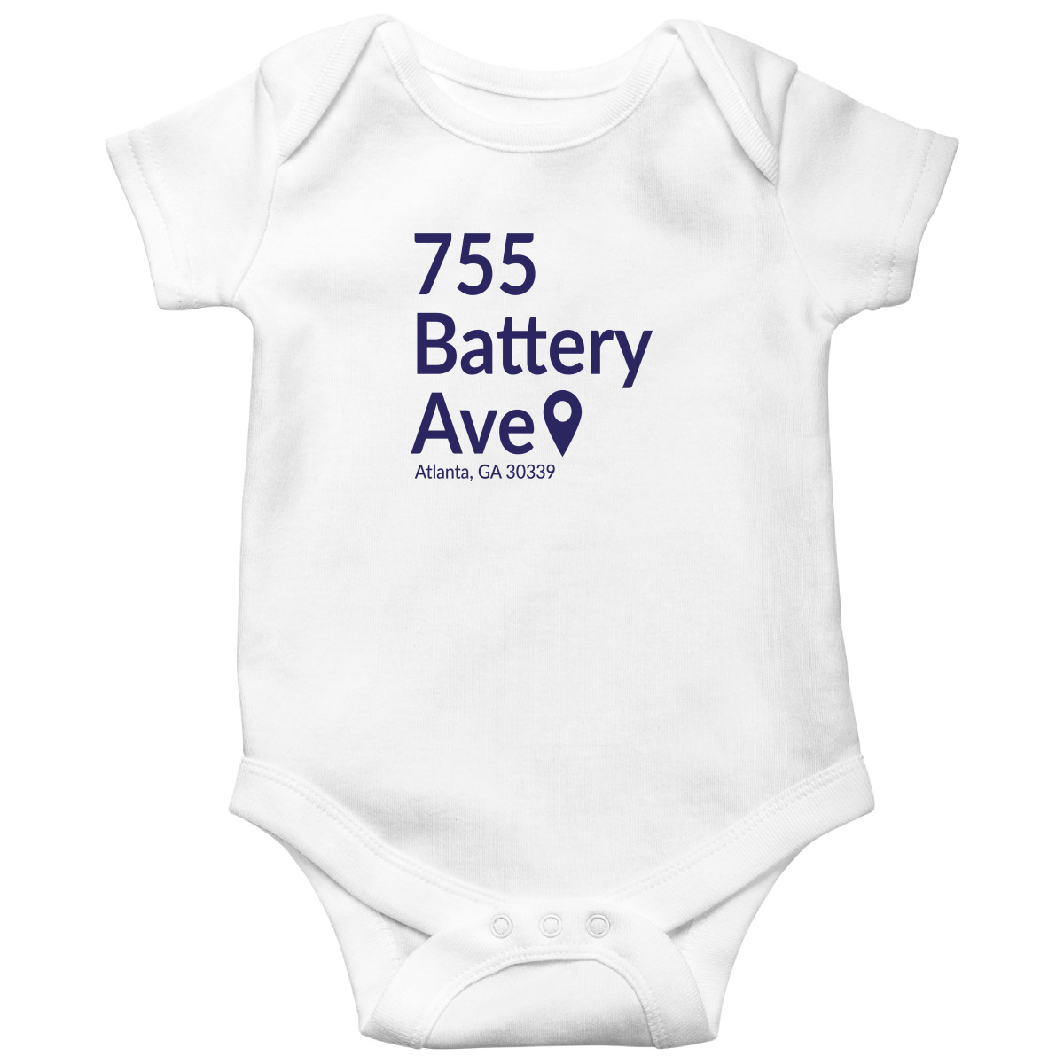 Atlanta Baseball Stadium Baby Bodysuits | White