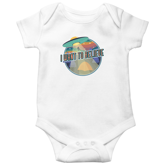 I Want To Believe Baby Bodysuits | White